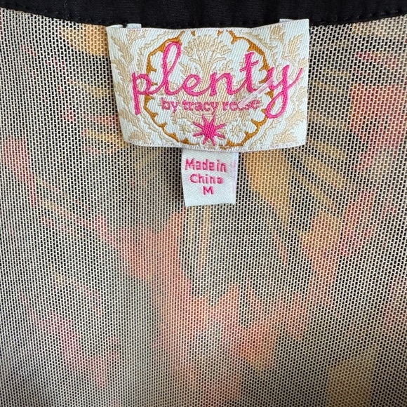 Anthro Y2K Plenty Tracy Reese 100% Silk Scoop Neck Keyhole Top Blouse Floral M - Picture 6 of 7